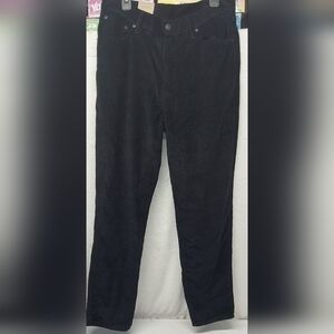 Women’s Levi Strauss High Rise  Corduroy Black Pants Jeans Size 32 X 30 NWT